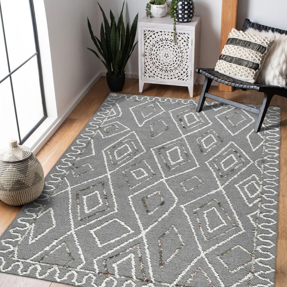Amer Rugs Berlin BER-8  8&#39; x 10&#39; Dark Gray Area Rug, , large