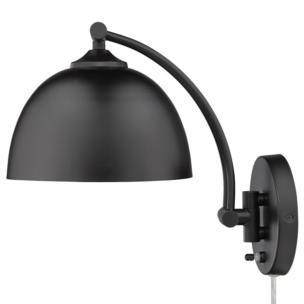 Golden Lighting Rey 1-Light Wall Sconce in Matte Black and Aged Brass, , large