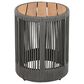 Hearth and Haven 2-Piece Outdoor Coffee Table and Side Table Set with Woven Rope Design in Grey and Teak, , large