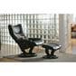Stressless Large Chair and Ottoman in Paloma Black, , large