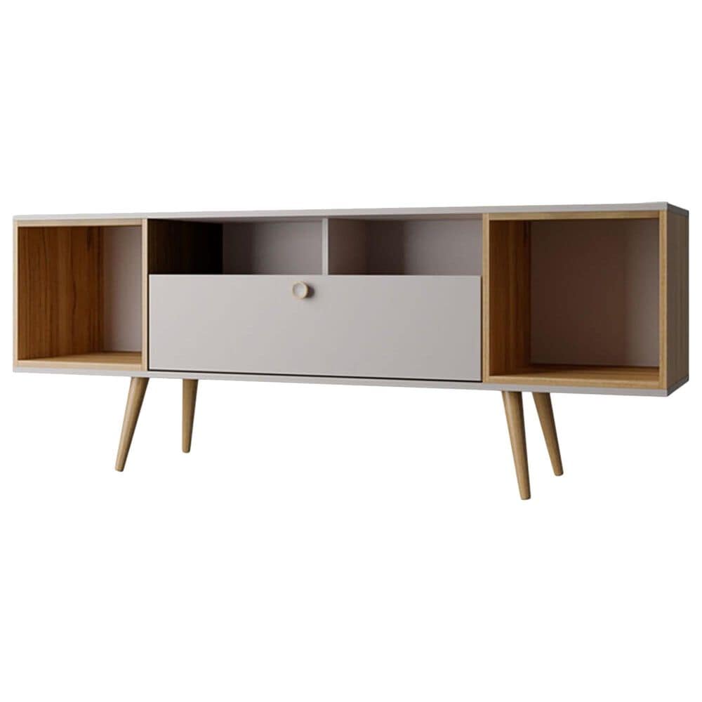 Dayton Theodore 62.99" TV Stand in Off White/Cinnamon, , large