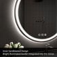 HOMLUX 32" Round LED Bathroom Makeup Mirror in Silver, , large