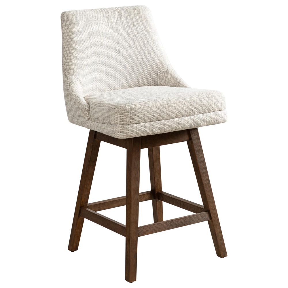 Armen Living Branson 26" Swivel Counter Height Stool in Brown, , large