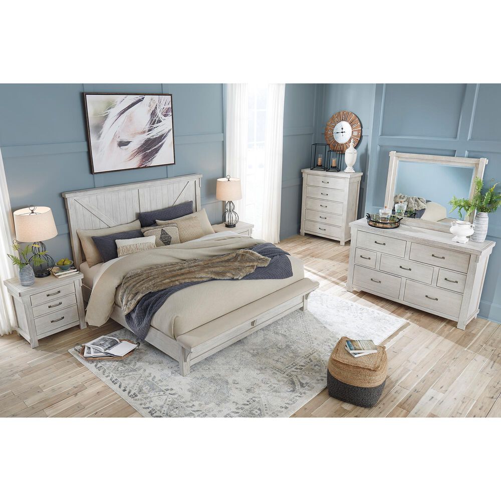 Signature Design by Ashley Brashland 3 Piece Queen Bedroom Set in White Textured, , large
