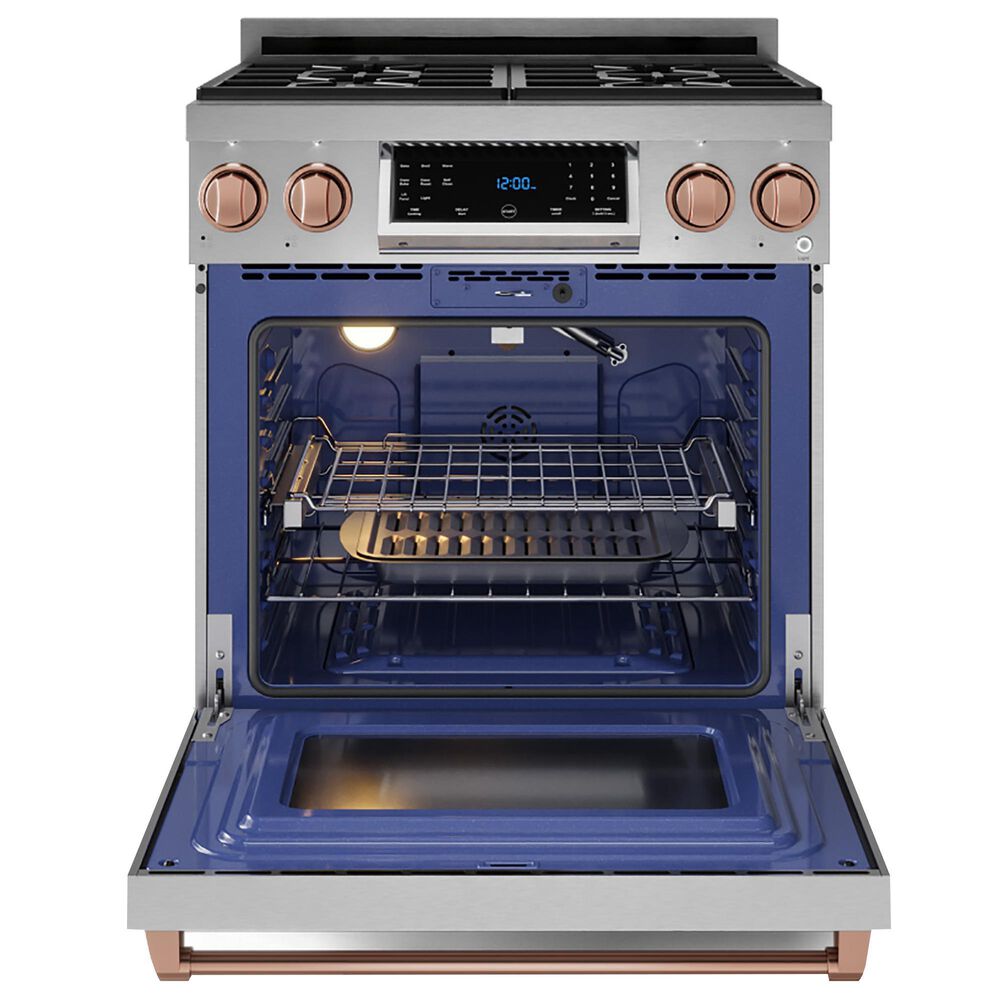 Thor Kitchen Gordon Ramsay 4.55 Cu. Ft. 30&quot; Professional Liquid Propane Range with Rose Gold Handle Kit in Stainless Steel, , large
