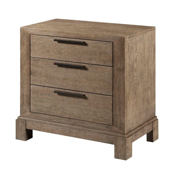American Drew Skyline 3 Drawer Nightstand in Smoke Gray