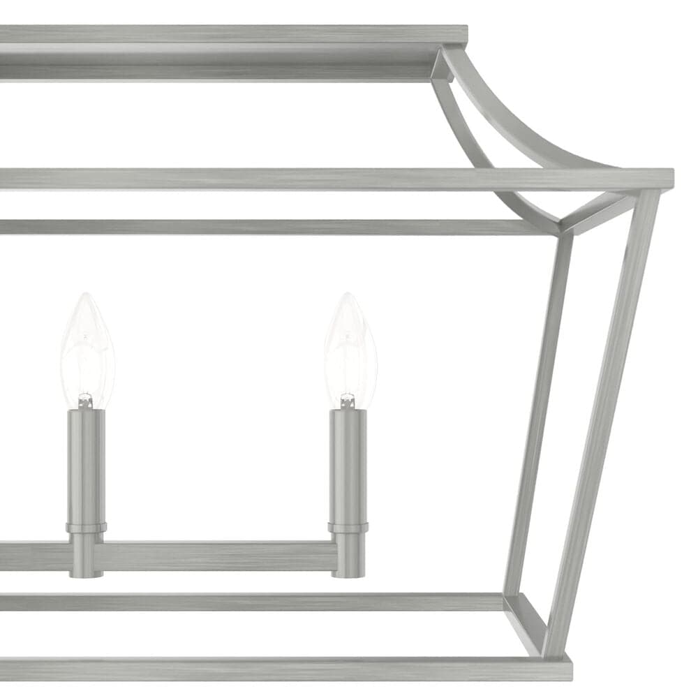 Hunter Laurel Ridge 6-Light Linear Chandelier in Brushed Nickel, , large