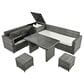 HOMLUX 6-Piece Outdoor Conversation Set with Storage Box in Beige, , large