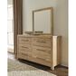 Viceray Collections Joinery 6-Drawer Dresser and Mirror in Natural Oak, , large