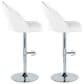 LumiSource Renee Adjustable Swivel Bar Stool with White Faux Leather Upholstery in Chrome (Set of 2), , large