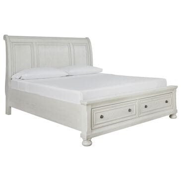 Ashley Robbinsdale King Sleigh Storage Bed in Antique White, , large