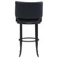 Armen Living Torres Bar Height Stool with Night Life Blue Upholstery in Antique Pewter, , large