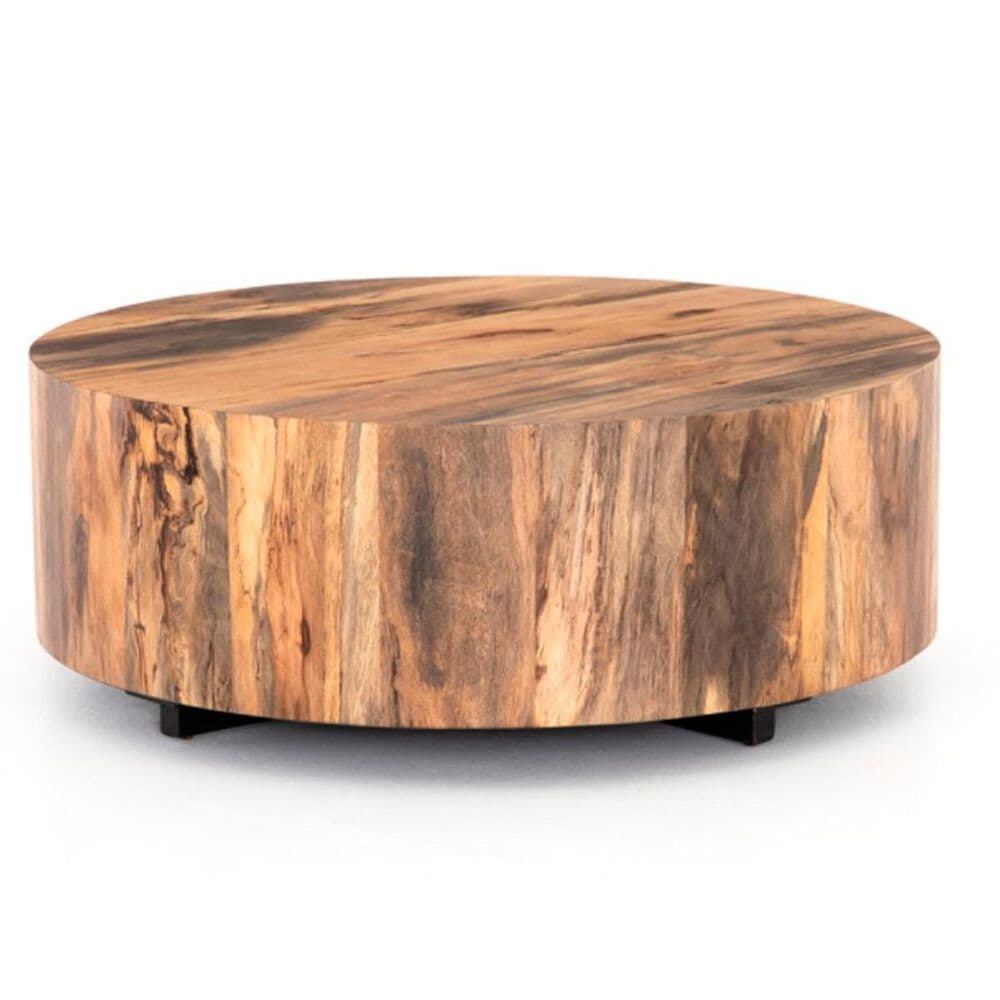 Lighthouse Designs Hudson Round Coffee Table In Spalted Primavera Nebraska Furniture Mart