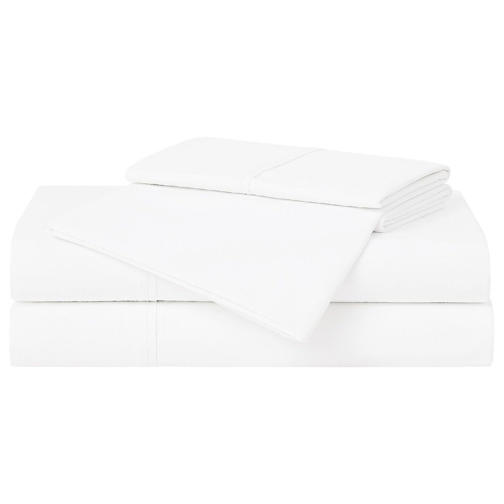 Pem America Cannon Solid Percale 4-Piece King Sheet Set in White, , large