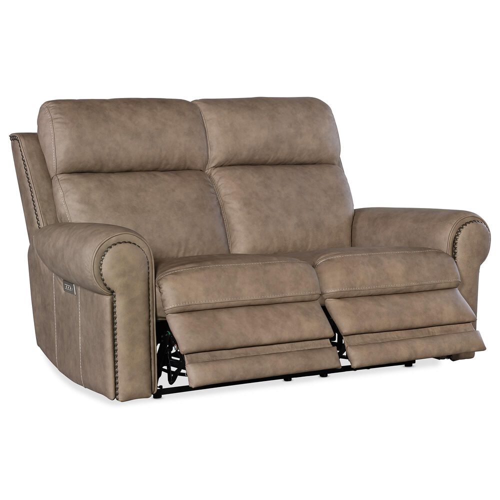 Hooker Furniture Duncan Power Reclining Loveseat in Kalahari Camel, , large