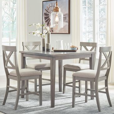 Signature Design by Ashley Parellen 5-Piece Counter Table Set in Gray, , large
