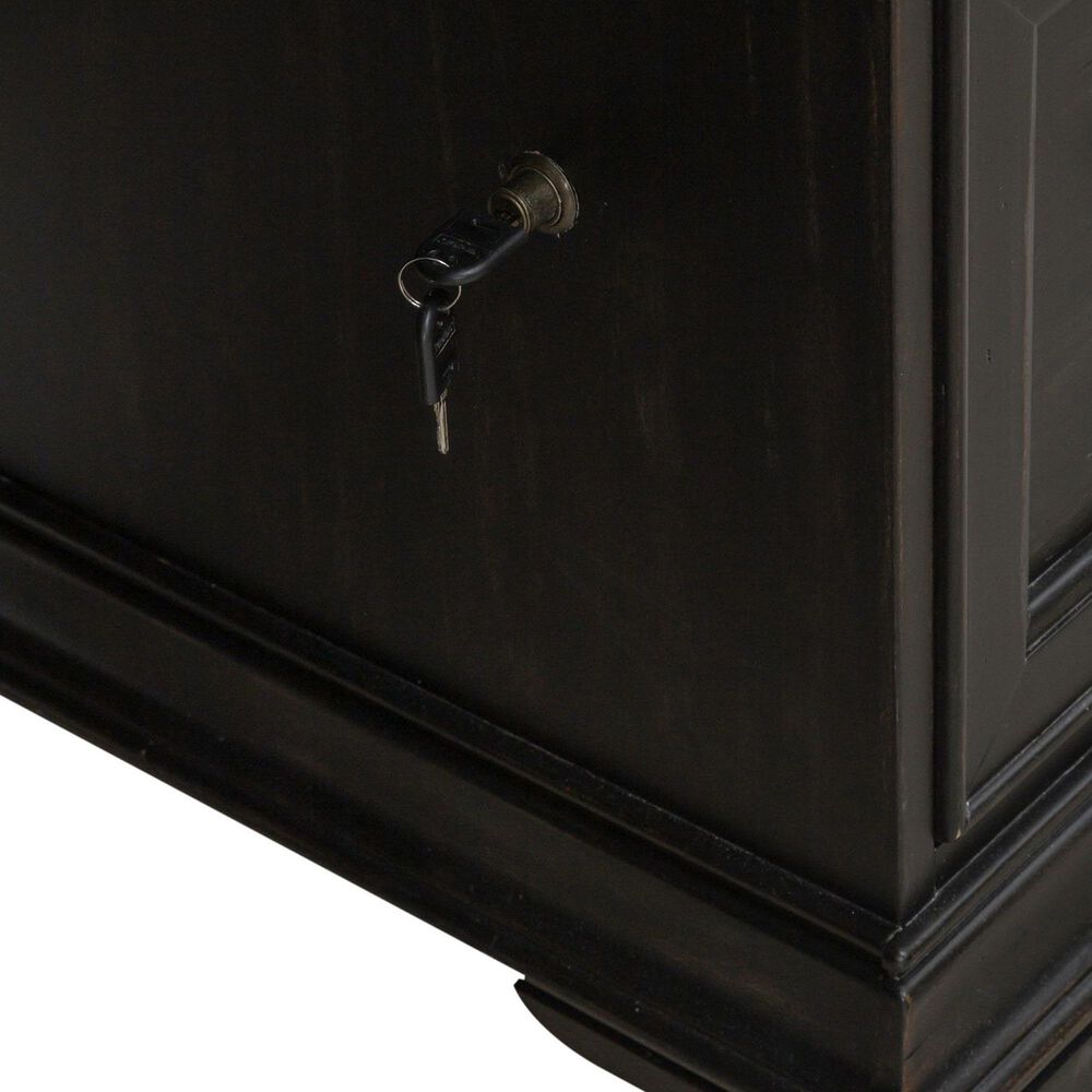 Liberty Furniture Meritage Junior Executive Desk in Aged Charcoal and Caramel, , large