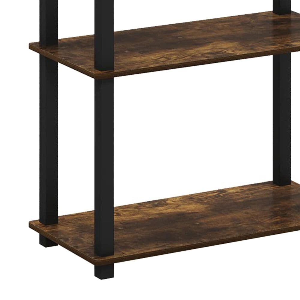 HOMLUX 5-Tier Display Rack in Amber Pine and Black, , large