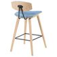 Armen Living Fox Bar Height Stool with Light Blue Upholstery in Patterned Oak, , large