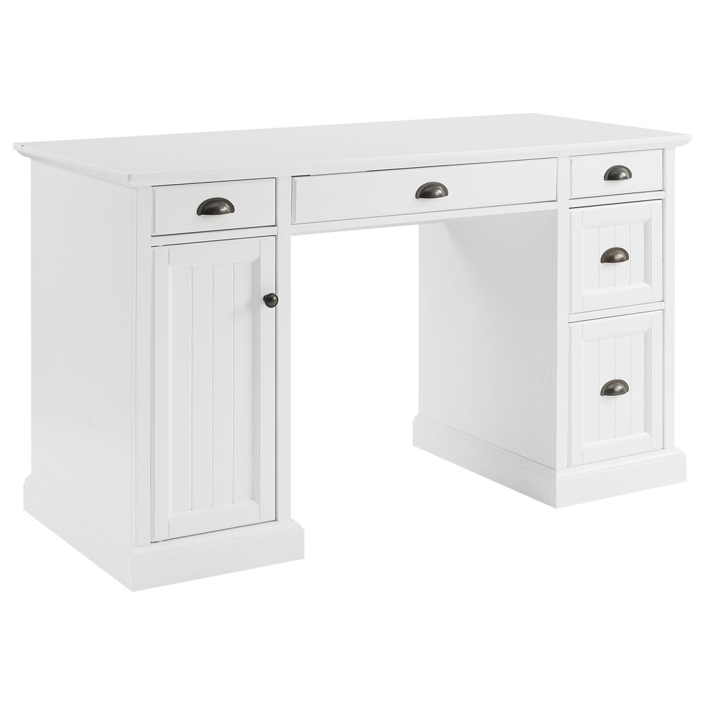 Crosley Furniture Shoreline Computer Desk in White, , large