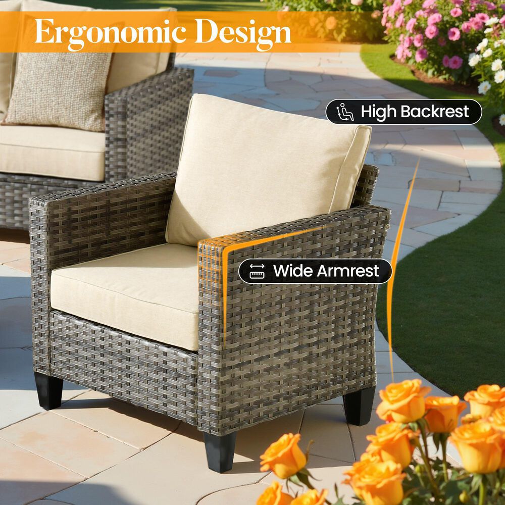 HOMLUX 8-Piece Outdoor Patio Furniture in  Beige, , large