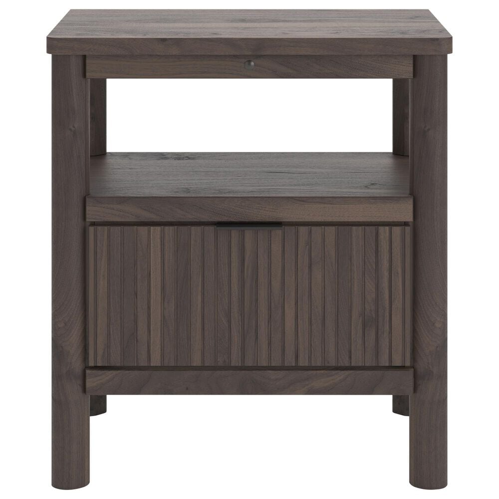Ashley Pamytta 1-Drawer Nightstand in Rich Brown with USB Ports, , large