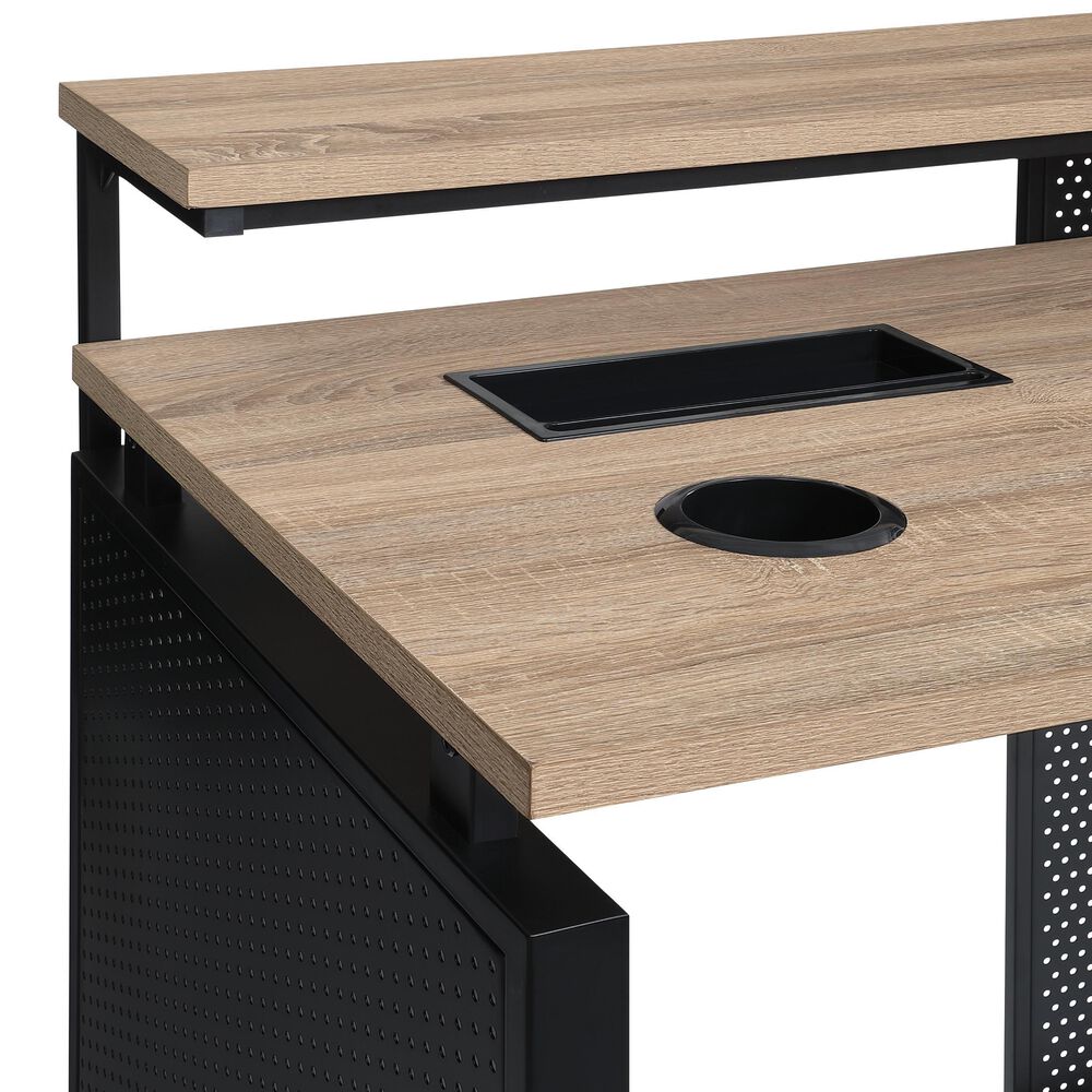 OSP Home Ace 60&quot; Desk with Hutch in River Oak, , large
