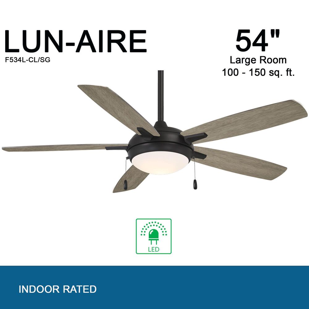 Minka-Aire Lun Aire 54" Ceiling Fan with LED Light in Coal, , large