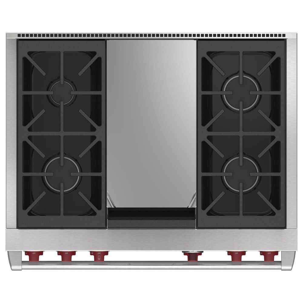 Wolf Appliances 6.3 Cu. Ft. Freestanding Dual Fuel Range with Natural Gas and Infrared Charbroiler in Black, , large