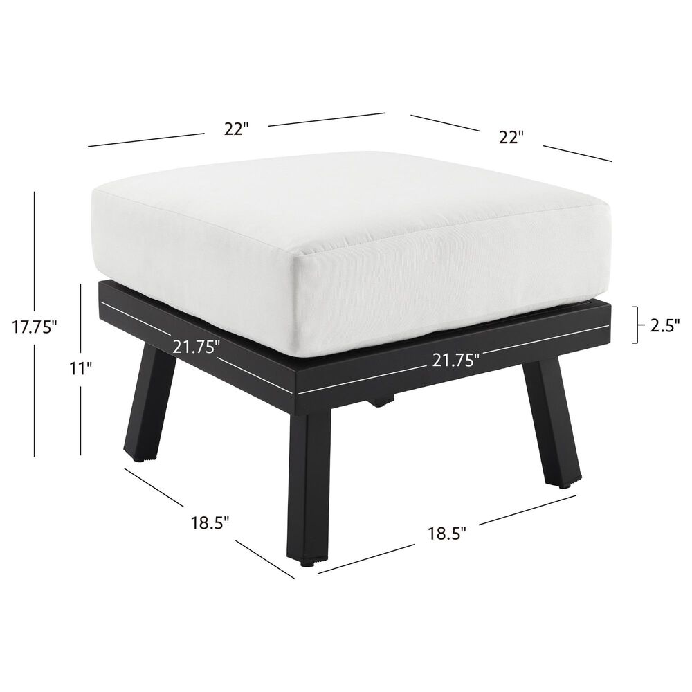 Linon Home Decor Holland Patio Ottoman with Black Frame in Natural, , large