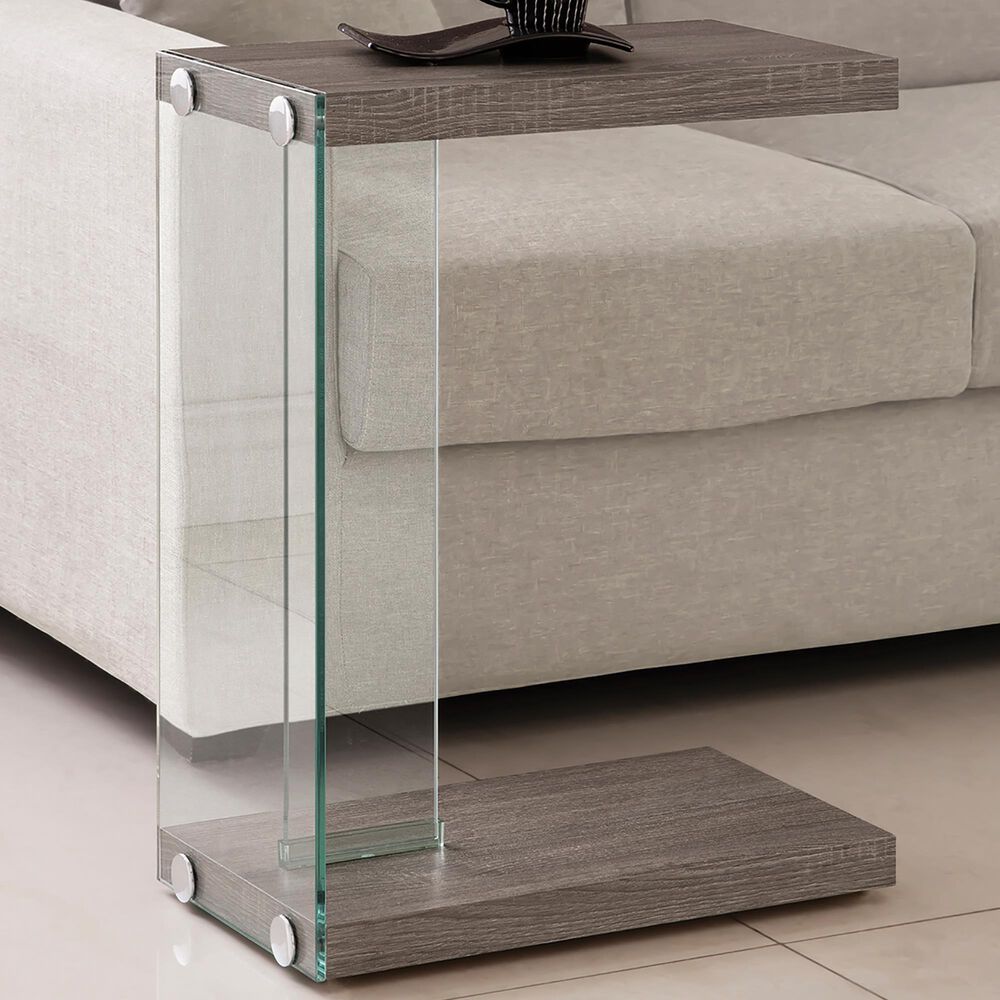 Pacific Landing Accent Table in Weathered Grey and Clear, , large