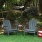 Hearth and Haven 34" Outdoor Folding Adirondack Chair with Cup Holder in Gray, , large
