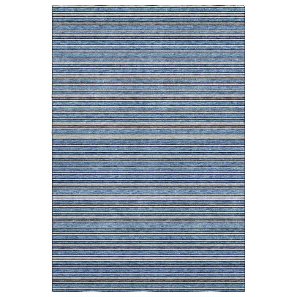 Dalyn Rug Company Soft Essentials Striped Denim 10" x 14" Indoor/Outdoor Area Rug, , large