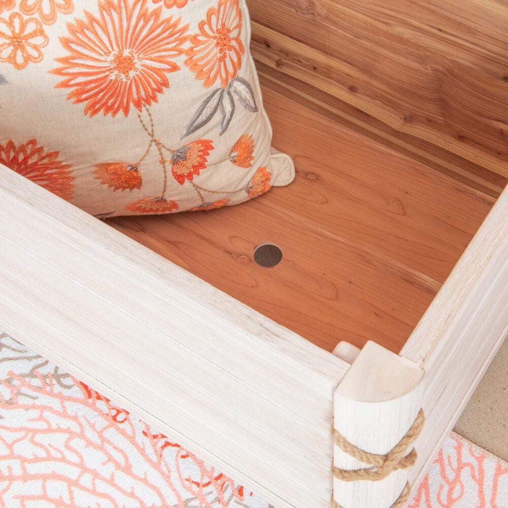 Linon Home Decor Brosnan Rope Cedar Chest in Whitewash, , large