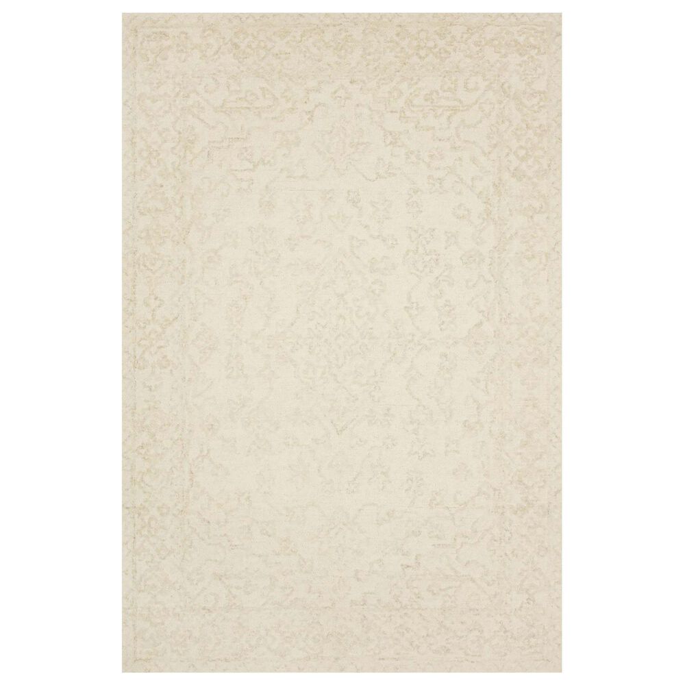 Magnolia Home Annie ANN-04 2"6" x 7"6" White and Light Grey Area Rug, , large