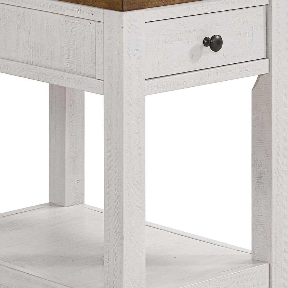 Forma &amp; Co Napa Chairside Table in White and Natural, , large