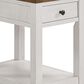 Forma & Co Napa Chairside Table in White and Natural, , large