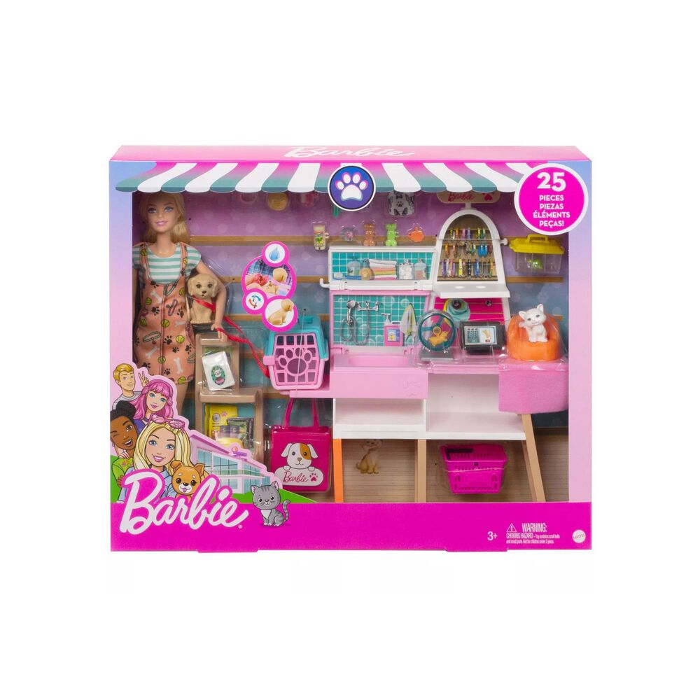 Barbie Barbie Pet Boutique Playset with 4 Pets and Accessories, , large