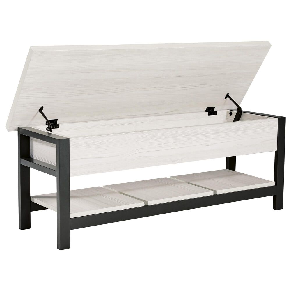 Ashley Rhyson Storage Bench in White and Black, , large