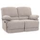 CorLiving Lea Reclining Console Sofa with Cupholders in Beige Fabric, , large