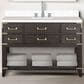 Lexora Home Norwalk 48" Single Bathroom Vanity in Brown Oak with White Cultured Marble Top and Rectangular Sink, , large