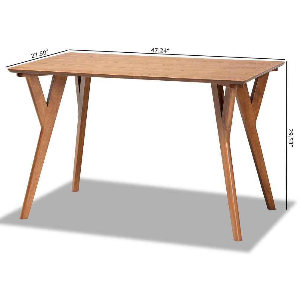 Baxton Studio Sahar Dining Table in Walnut Brown - Table Only, , large