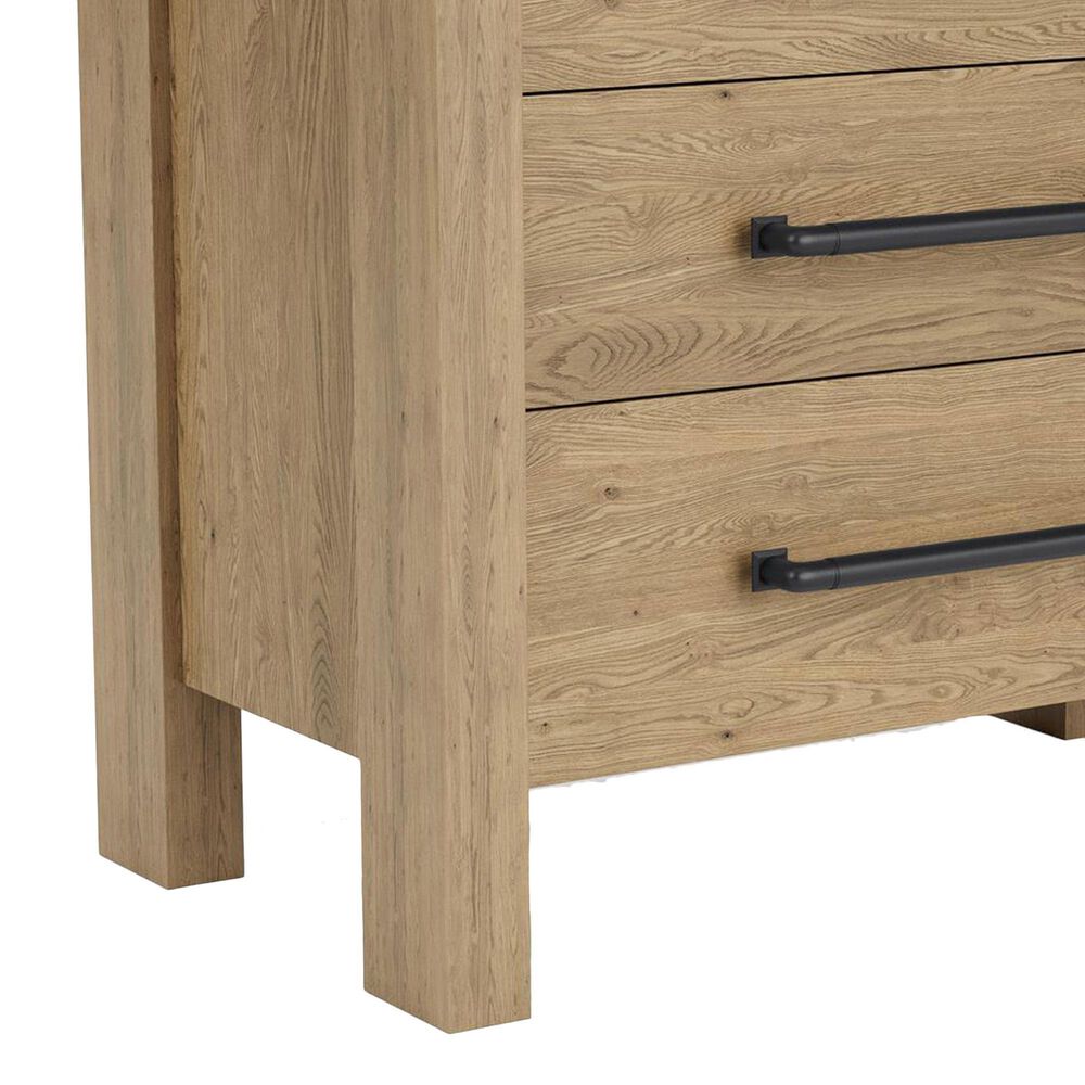 Shannon Hills Davie 3-Piece King Upholstered Panel Bed with Nightstand Set in Pale Oak, , large