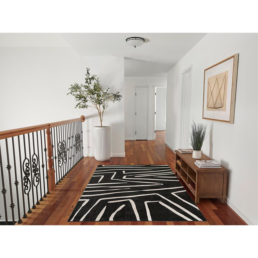 Momeni Noho Abstract 7&#39;10&quot; x 9&#39;10&quot; Black Area Rug, , large