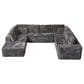 HOMLUX Modular Floor Sofa with Plush Corduroy, Big Comfy U-Shaped Sectional Couch in Gray, , large