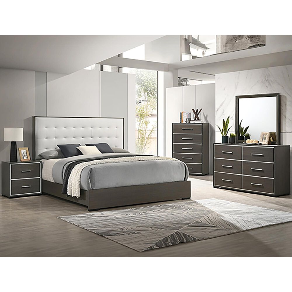 Crown Mark Sharpe Full Bed in Gray Brown, , large