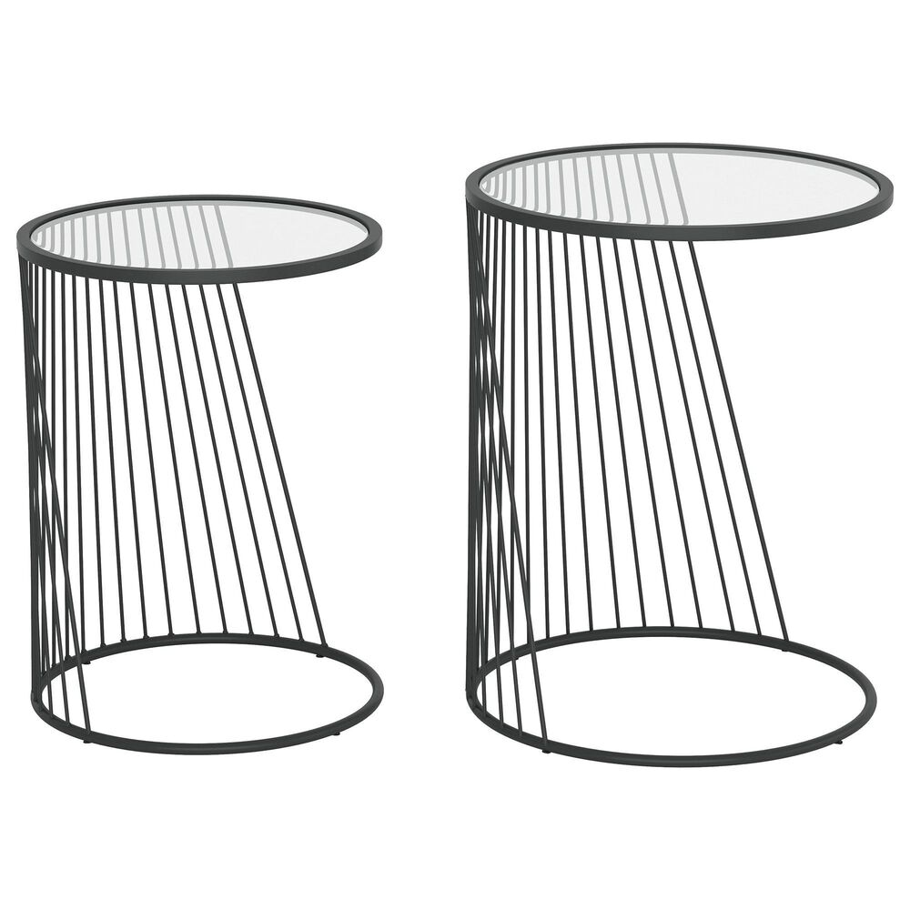 Zuo Modern Shine Side Table in Clear/Black, , large