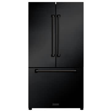 Thor Kitchen Gordon Ramsay 20.3 Cu. Ft. 3-Door French Door Refrigerator in Black, , large