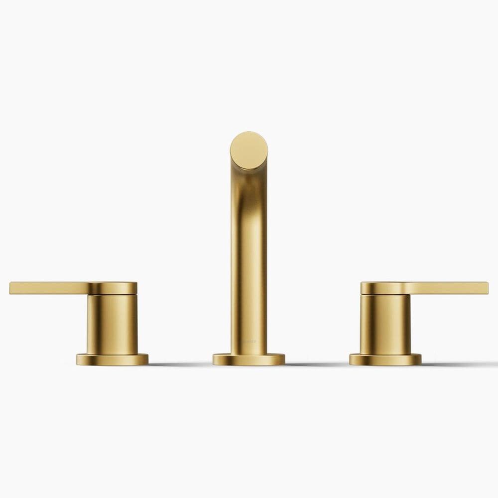 Kohler Elate Widespread Bathroom Sink Faucet in Vibrant Brushed Moderne Brass, , large
