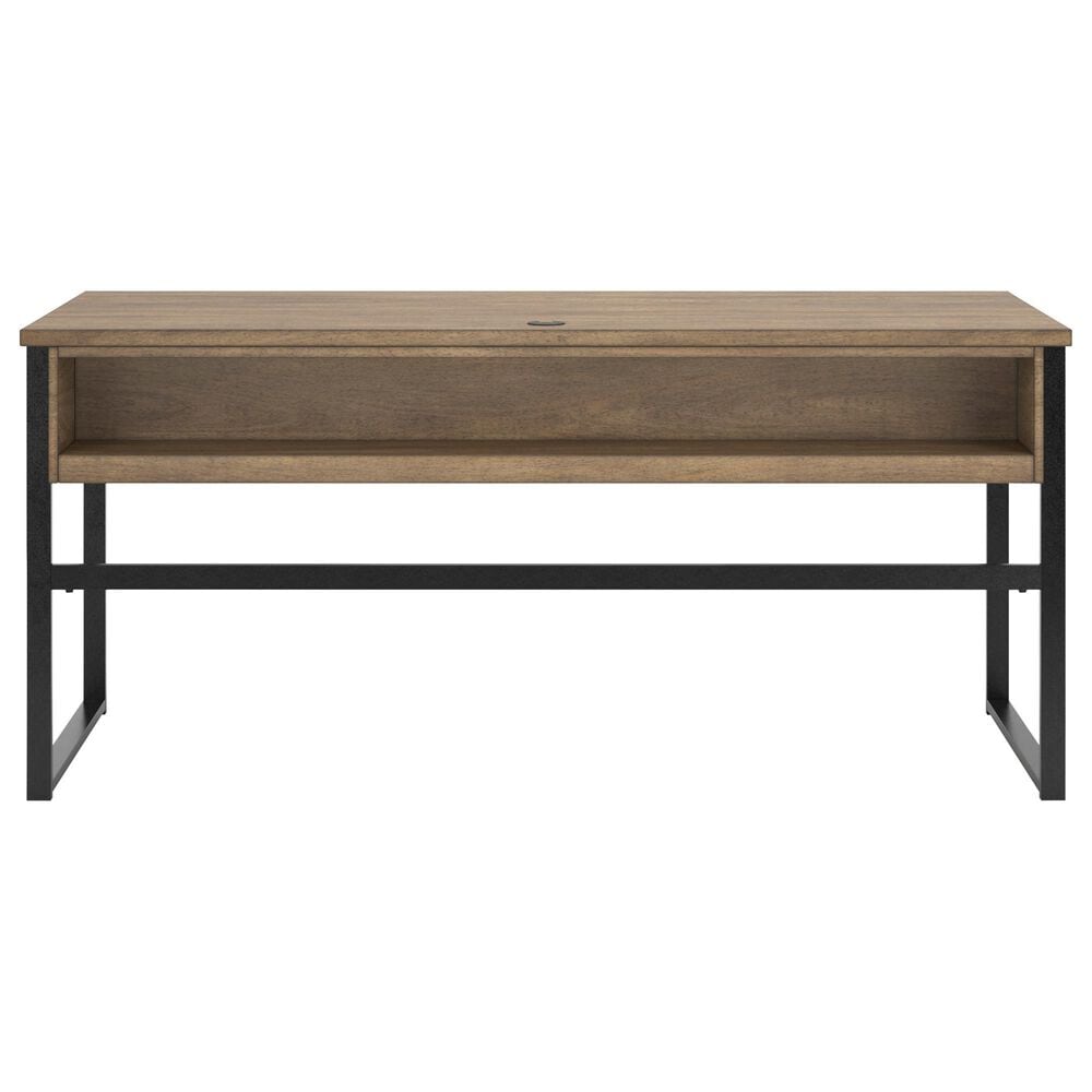 Ashley Montia 2-Piece Desk and Bookcase Set in Light Brown and Gunmetal Gray, , large